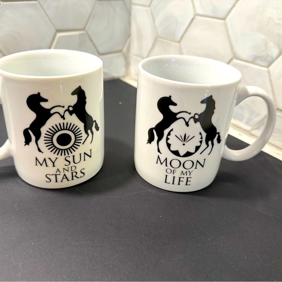 Game of Thrones 2019 Daenerys & Khal Drogo Mug Set - Sun/Stars, Moon/Life HBO - Picture 1 of 6